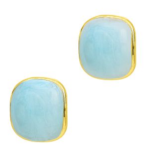 Σκουλαρίκια Marble Candy Γαλάζιο Από Ατσάλι Επιχρυσωμένο MI43443
